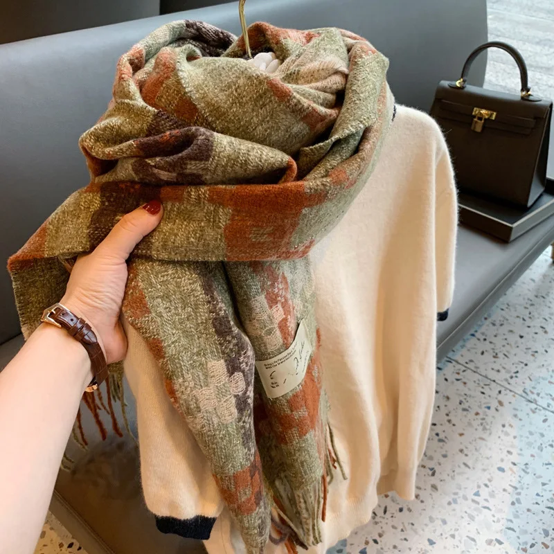 

Unisex Long Thick Knit Scarf Winter Warm Neck Warmer Premium Aesthetic Versatile for Women Men
