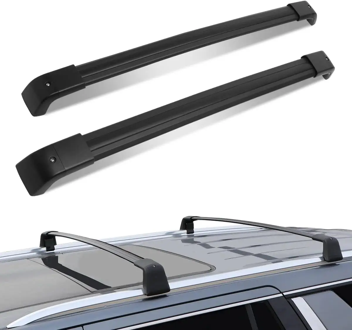 

Алюминиевые поперечины багажника на крышу автомобиля для Nissan X-Trail 08-16 годов, черные — прочная и простая установка