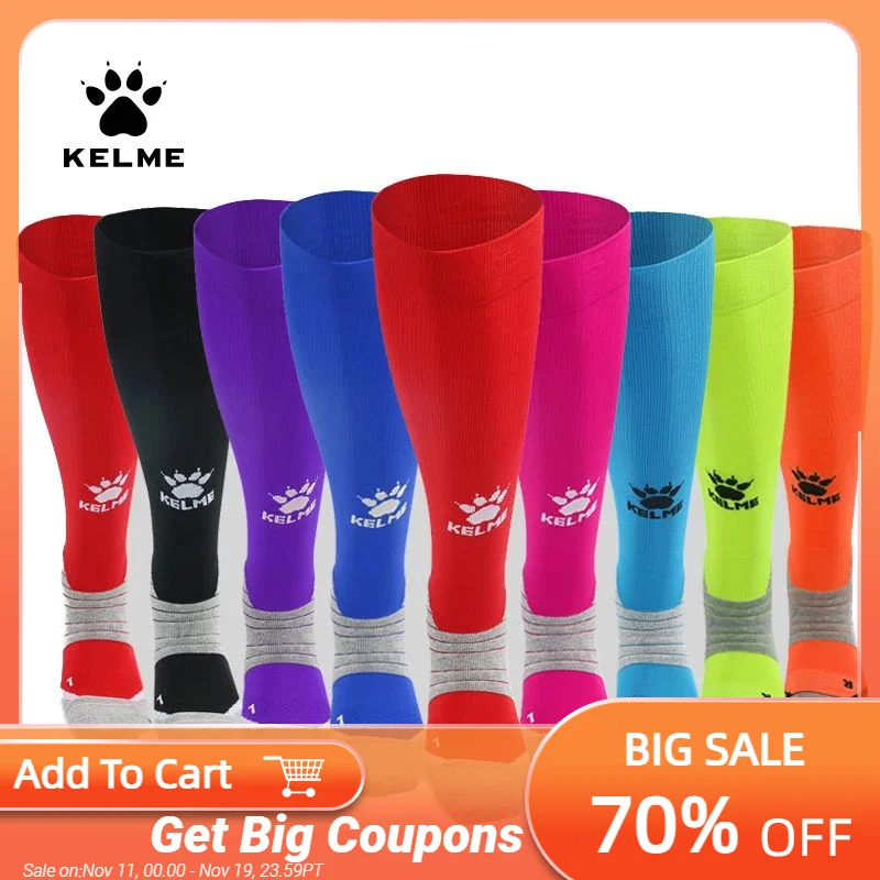

KELME Men Soccer Socks Basketball Running Non-slip Towel Bottom Stockings Woman Sports Socks Breathble multiple Color 9876311