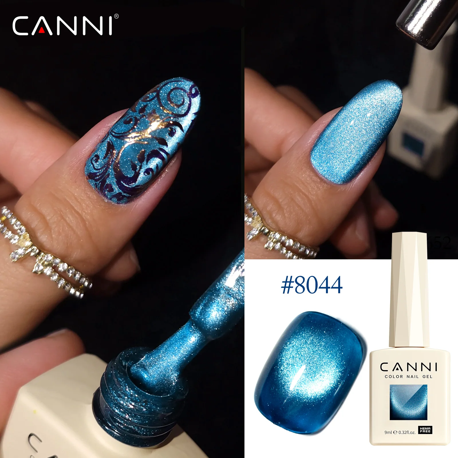 8pcs/kit 9ML CANNI Cat Eye Gel Nail Polish Kit TPO/HEMA Free Soak Off UV LED Gel Varnish Ultra Glossy Glitter Semi Permanent Gel