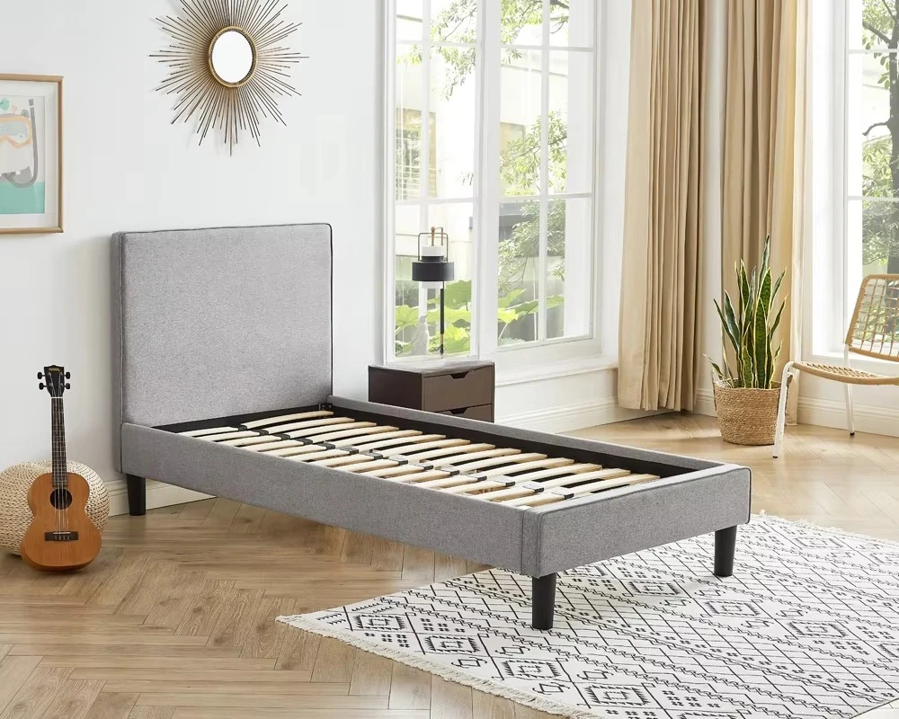 اللوح الأمامي من القماش بإطار خشبي منجد للأطفال، سرير منزلي، فندق للأطفال