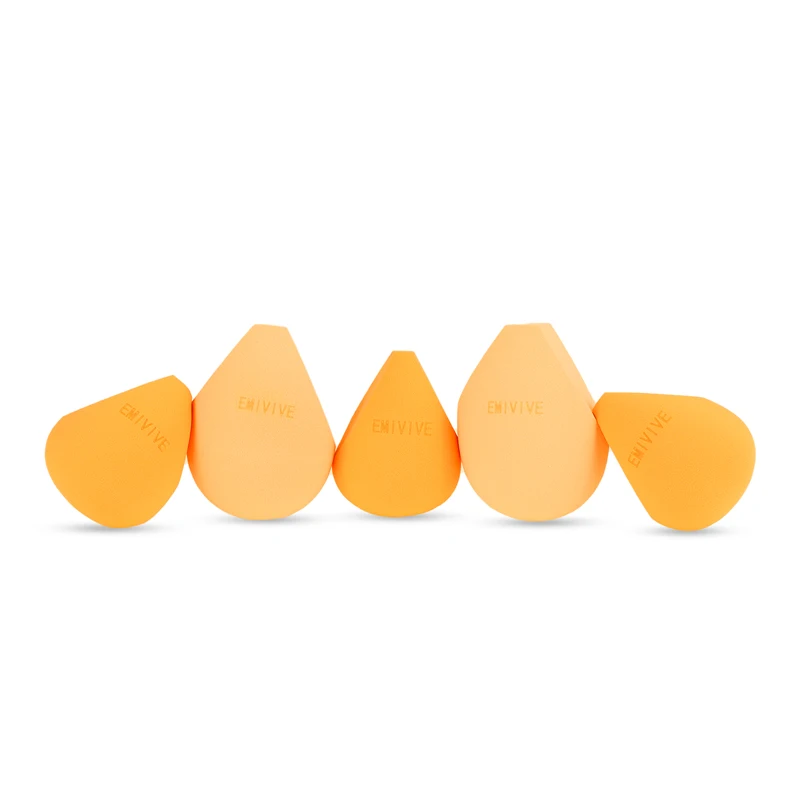 Emivive Irregular Triple Cut Beauty Blender พัฟเครื่องสําอางสําหรับรองพื้นคอนซีลเลอร์แป้งเปียกและแห้งใช้คู่แต่งหน้าฟองน้ํา