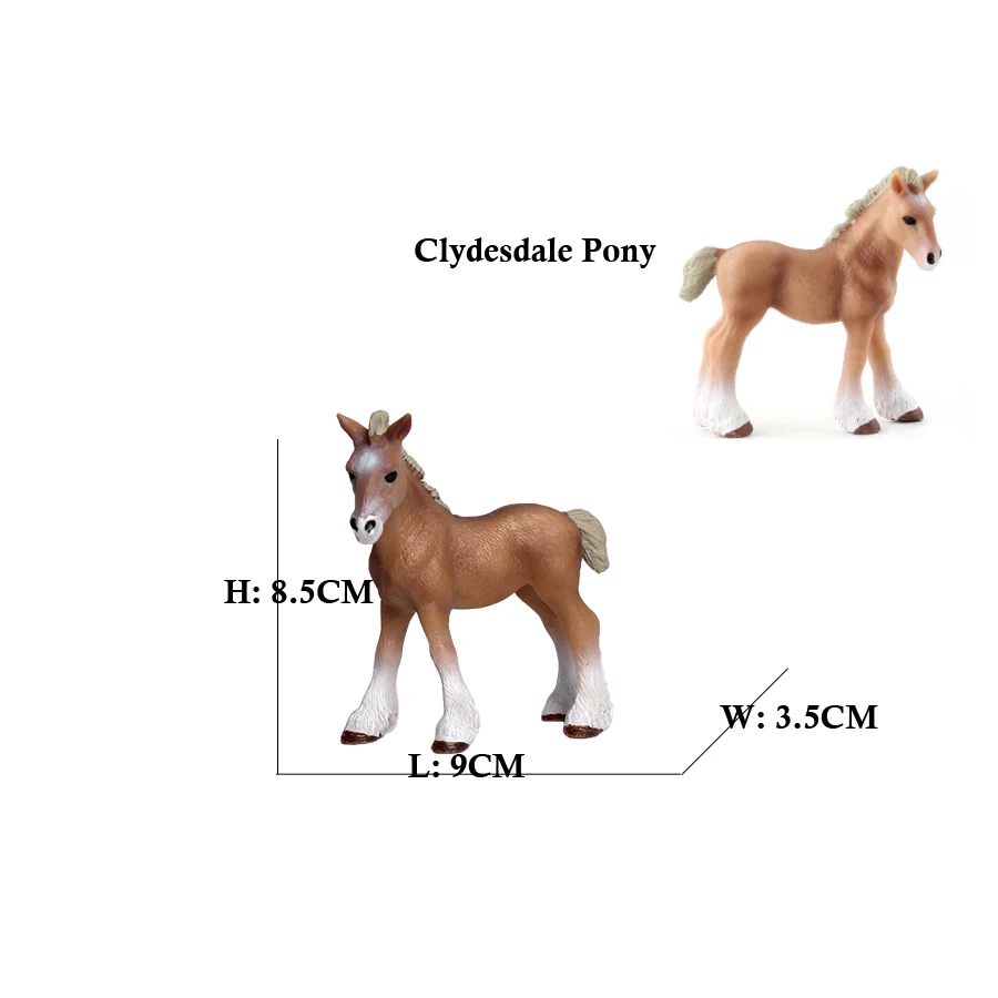 Figurki koni Shire arabskie figurki modele kucyków zwierząt gospodarskich figurki figurki z tworzywa sztucznego zwierzęta zabawka nowatorskie zabawki dla dzieci
