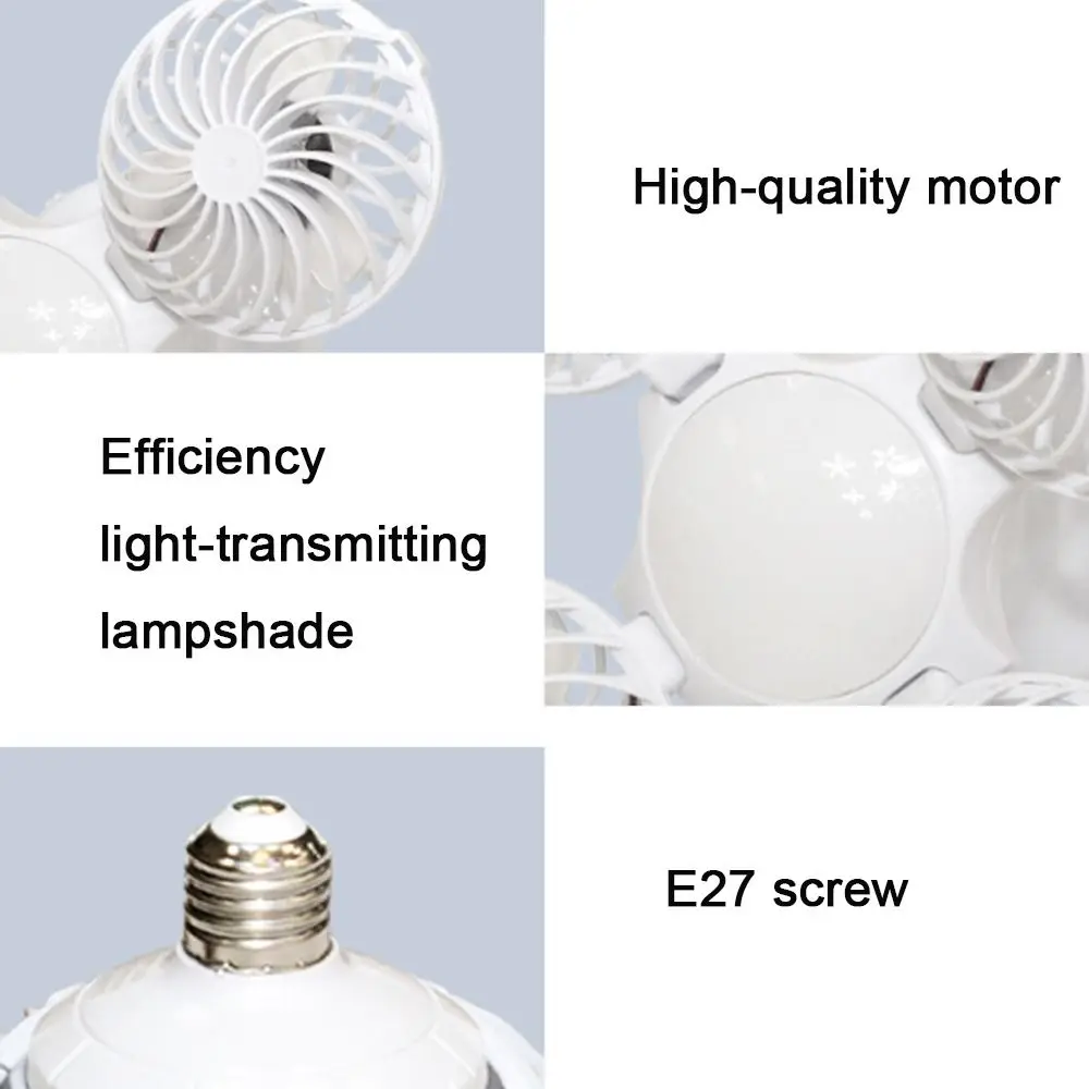 2 in 1 LED Ceiling Fan Light 3 Lighting Modes Wind Speed Adjustable Electric Cordless Fan with Remote Control Quiet