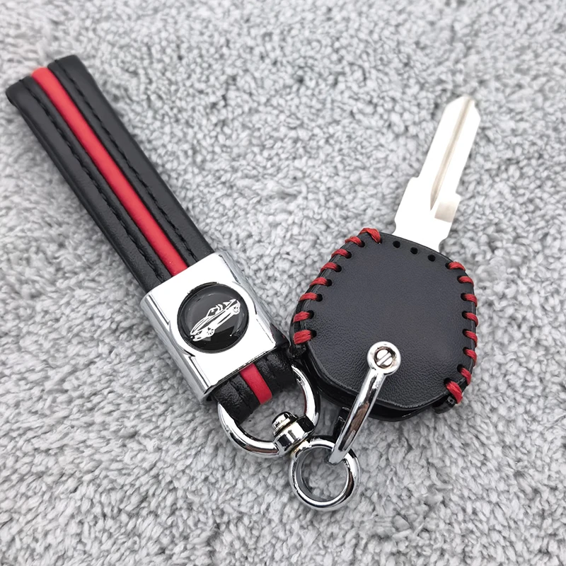 Leather Key Case for Triumph Tiger Sport 660 Trident 660 TIGER 900 1200 Street Triple 765 R S Keychain Shell Accessories Cover view 4