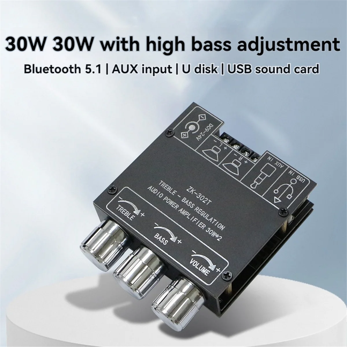 -302T Bluetooth Digital Power Module 2.0 Stereo Dual Mercy 30W+30W Bluetooth 5.1 Audio Power