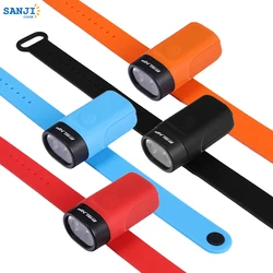 Luz de muñeca y tobillo recargable por USB, interruptor de botón impermeable ajustable, luz de trabajo, ciclismo nocturno, correr, iluminación conveniente