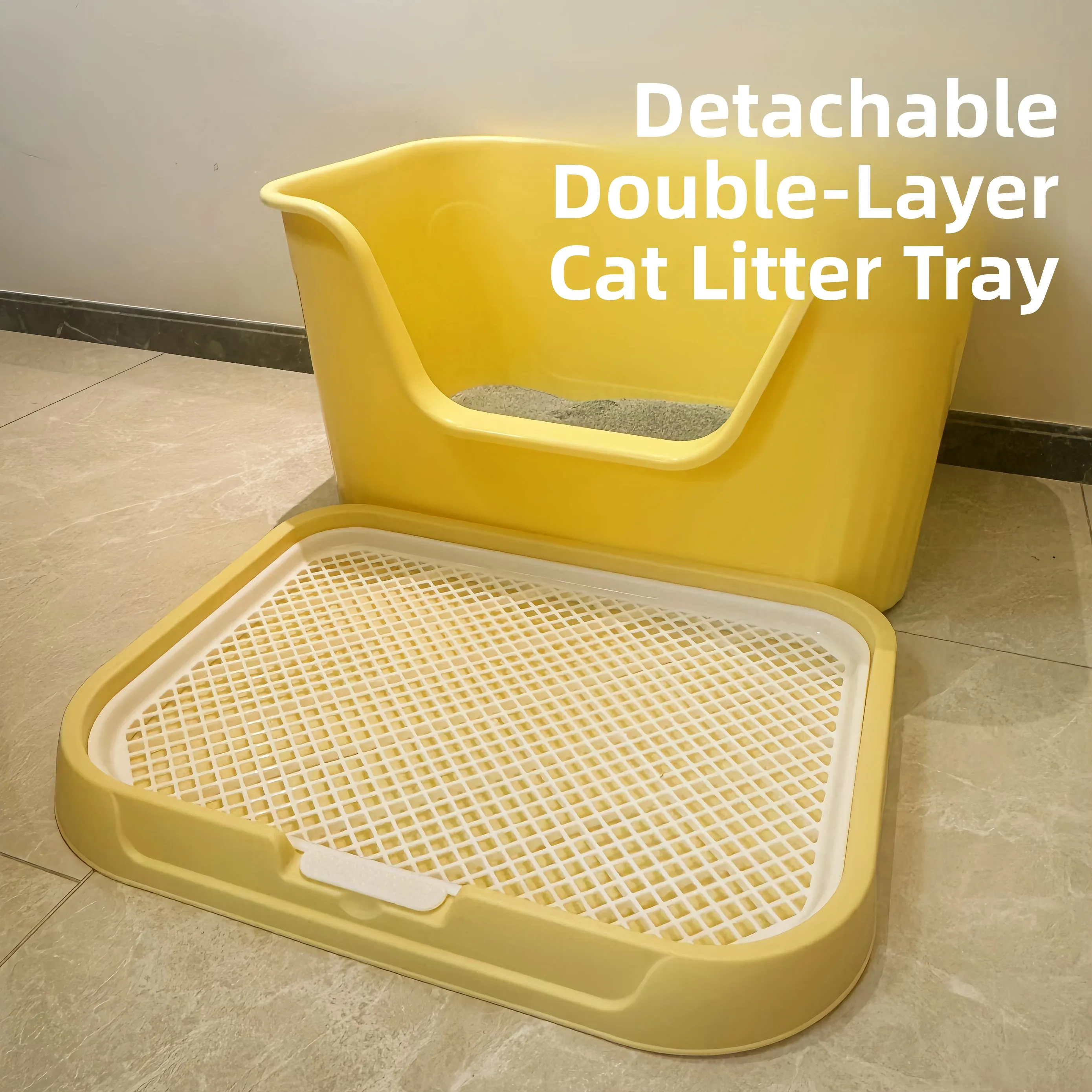 

Double Layer Plastic Litter Mat Anti-Spla Pet Supplies Sand Control Mat Litter Tray Toilet for s