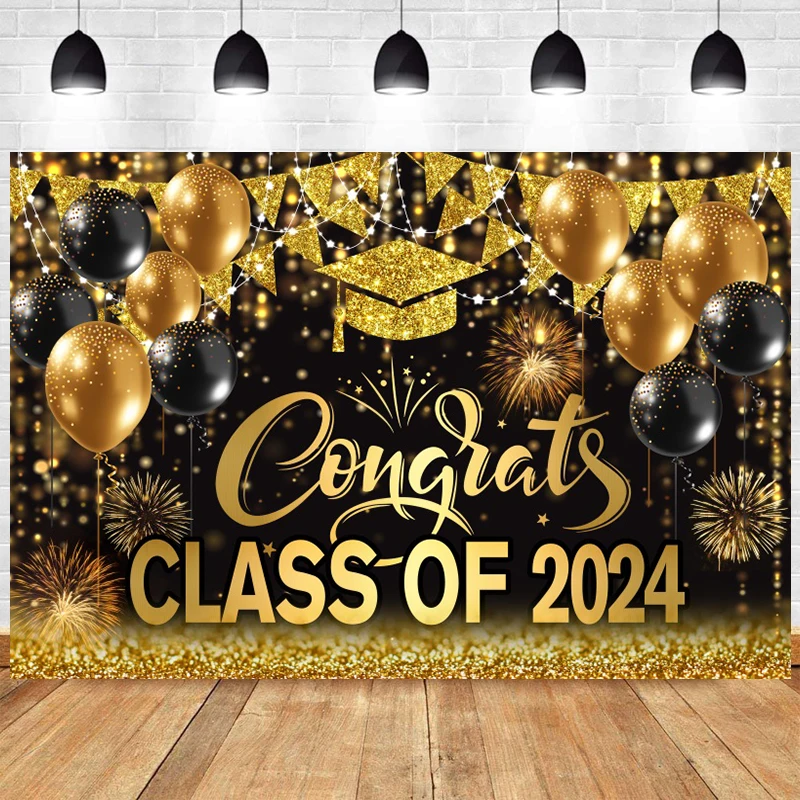 

Graduation Backdrop for Photography Class of 2024 Kids Graduate Party Theme Decoration Banner 졸업 장식 Photo Booth Background Props