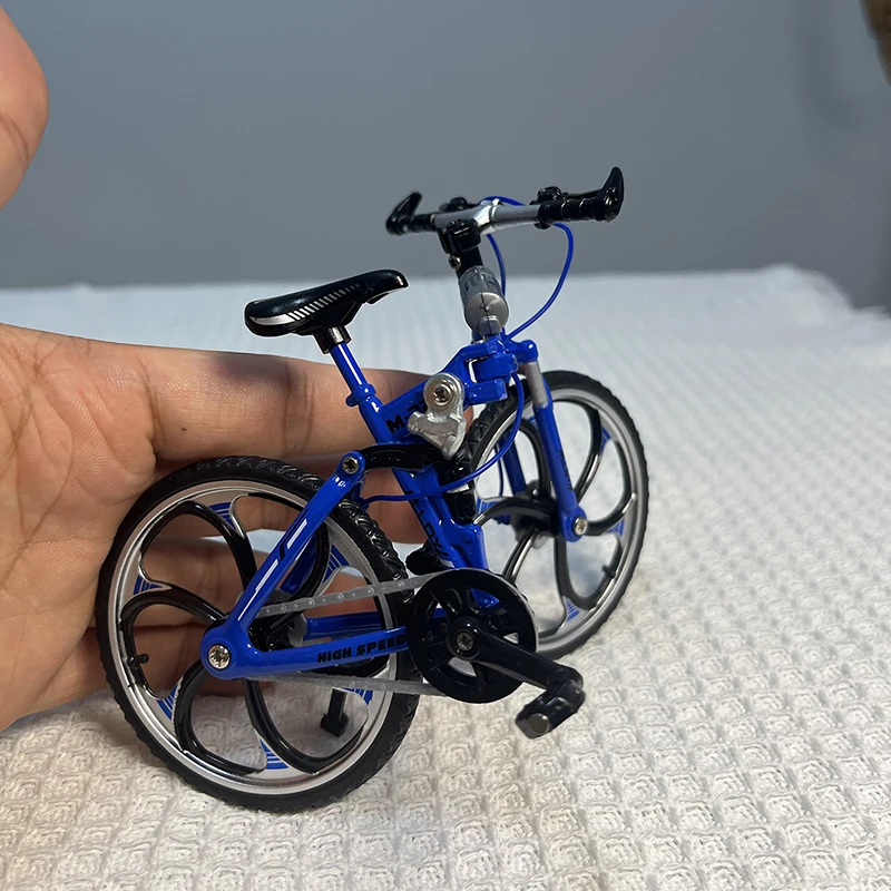 1:8 Mini Model Opvouwbare Lichtmetalen Fiets Diecast Bergvingerrace Miniatuur Fiets Volwassen Simulatie Collectie Geschenken Speelgoed Jongens