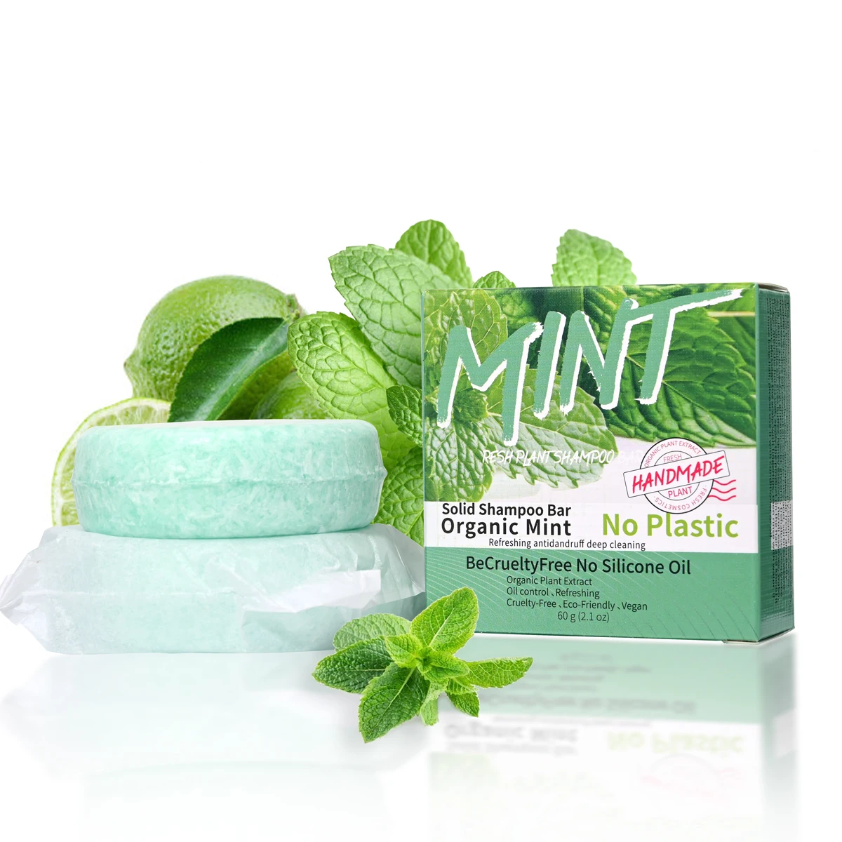 Ice Cool Refreshing Mint Essential Oil Shampoo Hand Soap Solid Shampoo Stick Organic Plant Extract essence Hair Care