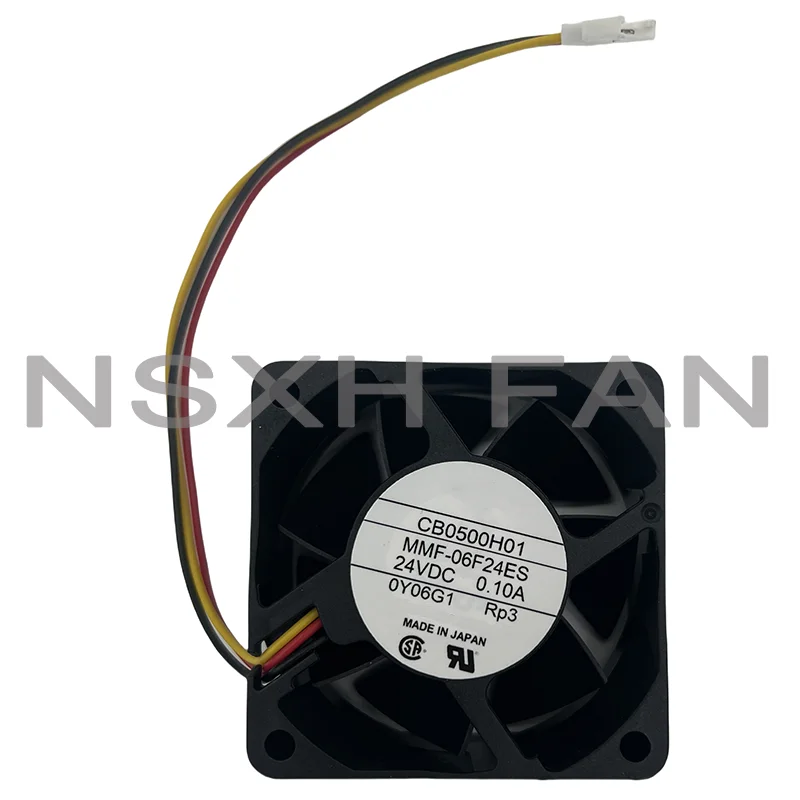 MR-J3 CB0500H01 MMF-06F24ES-RP3 6025 DC24V 0.10A 3wire Server Inverter Cooling Fan 60X60X25MM