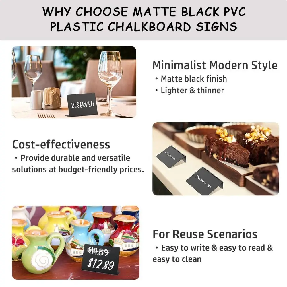 1pcs Trendy Acrylic/PVC Mini Chalkboard Reusable Writable Erasable Blackboard Erasable Desktop Display Board Price Display