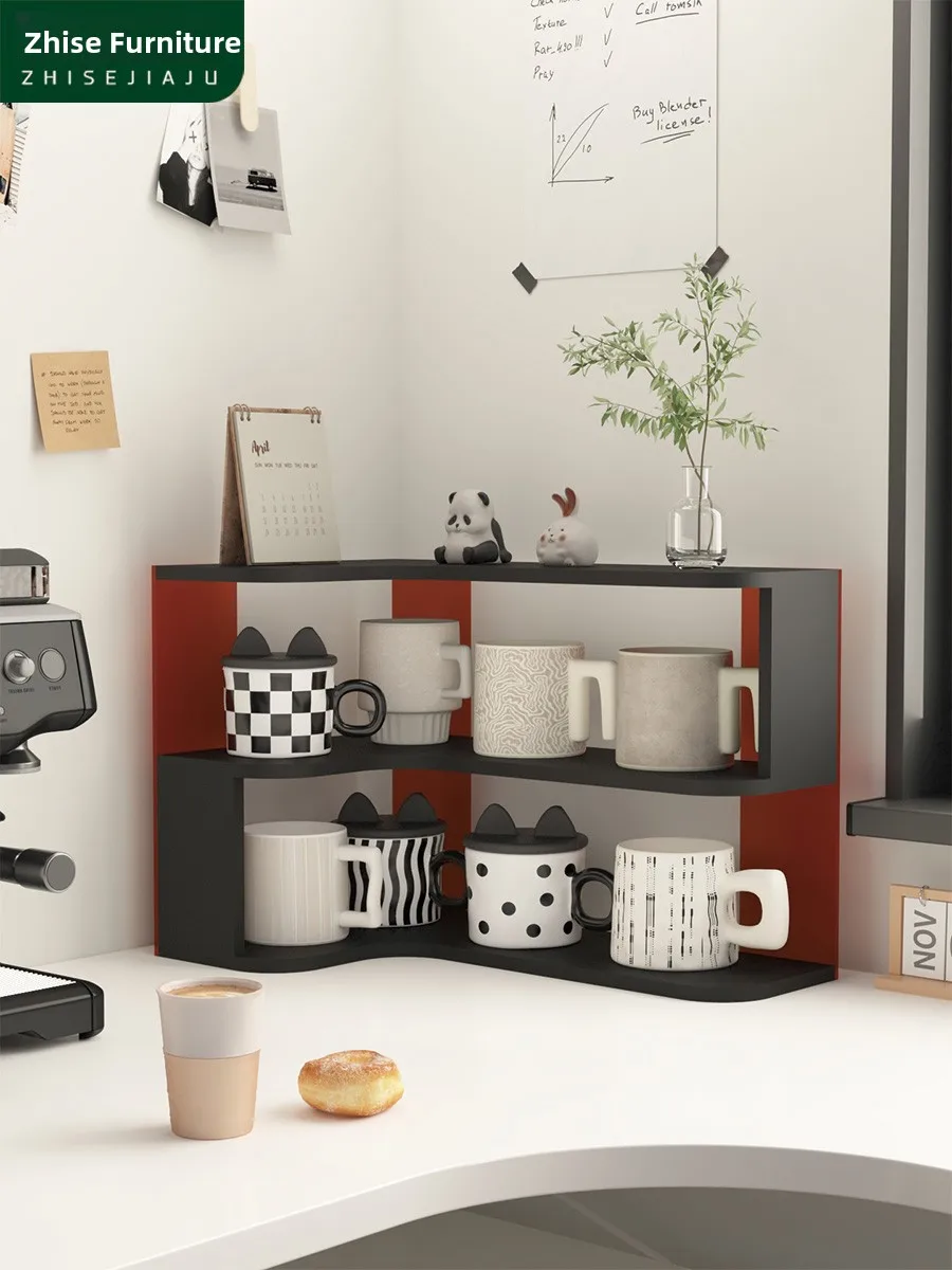 

Настольный угловой органайзер для чашек из акрила, подставка для чайных и кофейных чашек, подставка для косметики и парфюмерии