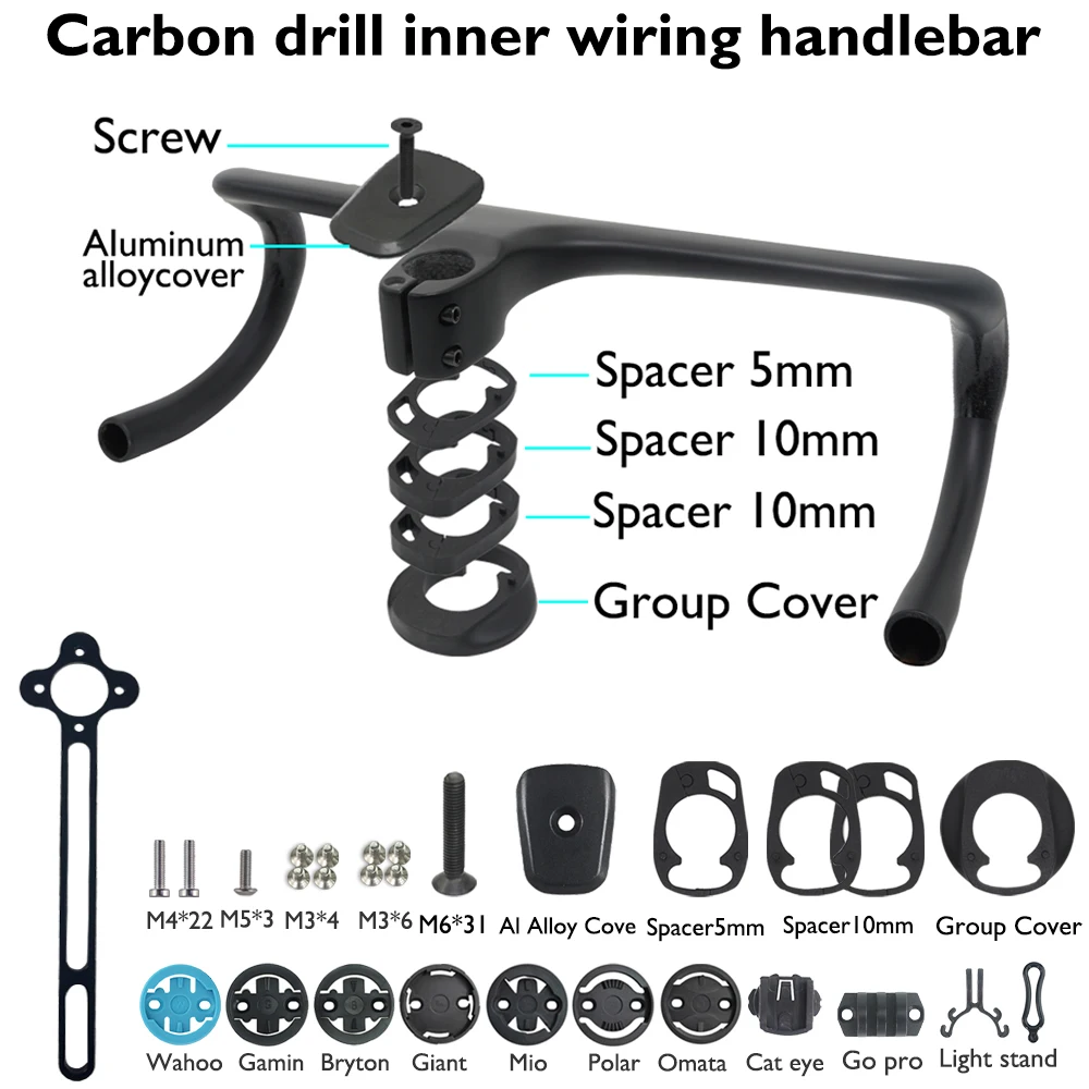 ODINZEUS T1000 carbon fiber integrated handlebar road bike handlebar internal routing 28.6mm suitable for round head frame - Image 2