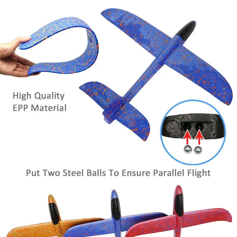 EPP Foam Hand Throw Airplane Outdoor Launch Glider Plane Kids Gift Toy 35CM Interesting Toys