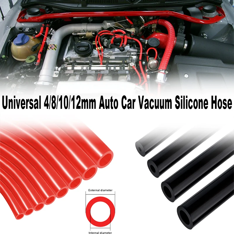 

2mm thickness Red Black Blue Universal 4/8/10/12mm Auto Car Vacuum Silicone Hose Racing Line Pipe Tube 5 meter