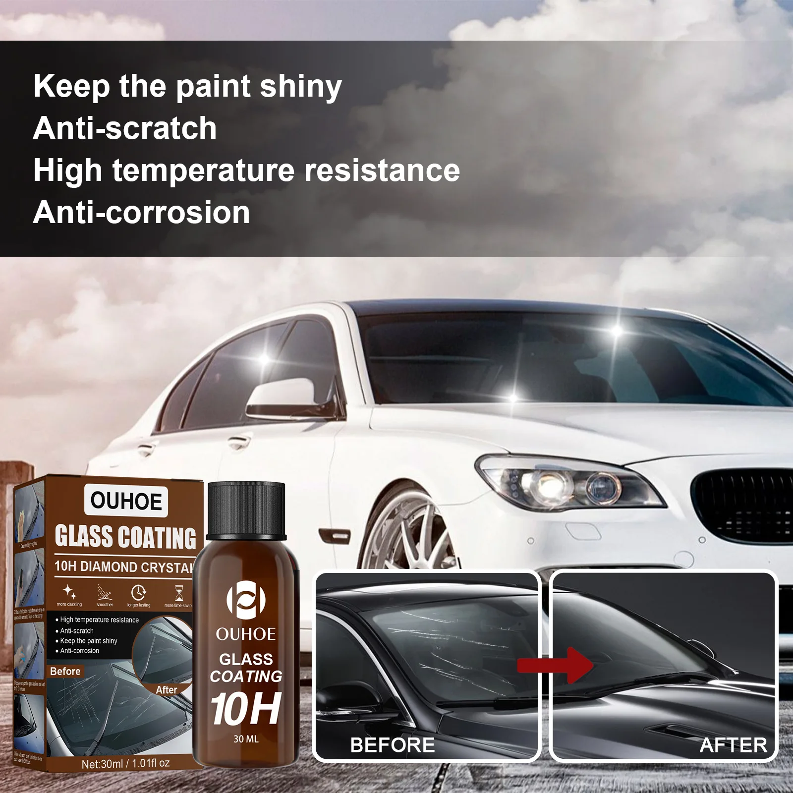 Car Class Coating 10H Diamond Ceramic Coating Anti-scratch Hydrophobic Auto Polishing Kit High Protection Car Shield Coating