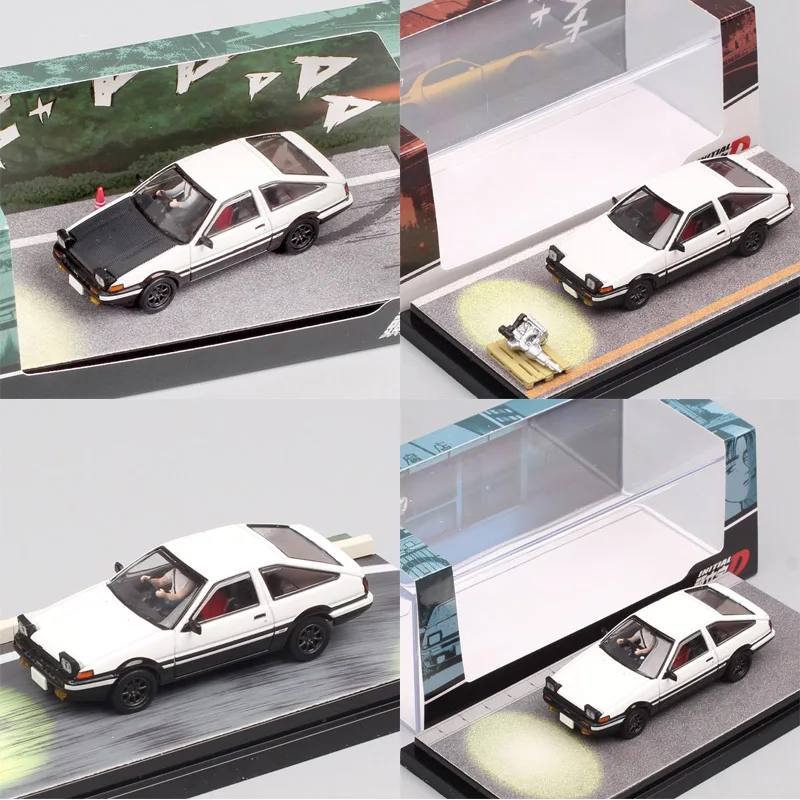HJ64 1:64 Scale Toyota Sprinter Trueno GT APEX AE86 JDM Corolla Levin Car Model Diecasts & Toy Vehicles Hobby Japan Inital D
