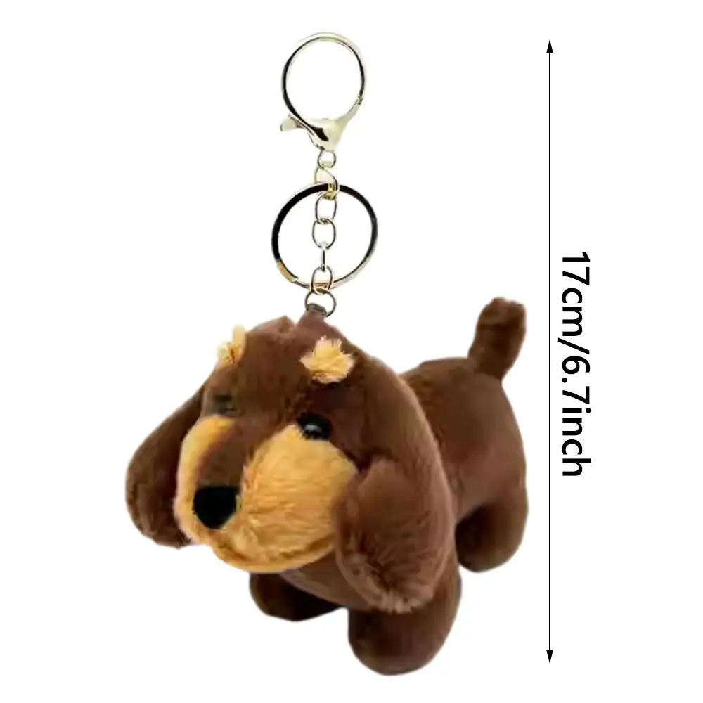 Schattige springerige hond pluche pop sleutelhanger teckel INS-stijl rugzak charmes knuffel sleutelhanger unisex