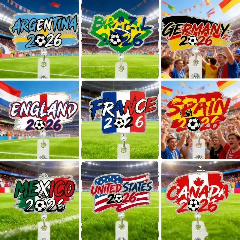 

Sports Basketball Soccer Football Fans Bottle Badge Reel Retractable ID Badge Holder With 360 Rotating Clip Name Holder