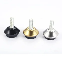 4pcs Adjustable Metal Furniture Levelers Multidirectional Feet Leg M6*15mm Thread Screw Black/Silver/Gold Table Chair Sofa Chest