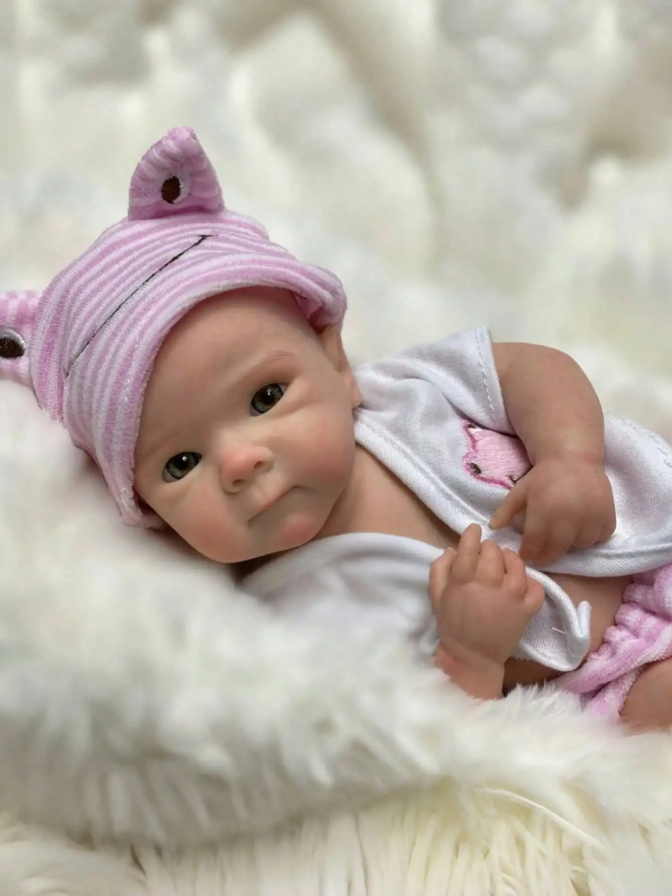 Saskia 13 polegadas pode abrir boca boneca reborn adorável bettie bebê menina corpo inteiro macio sólido silicone recém-nascido boneca realista