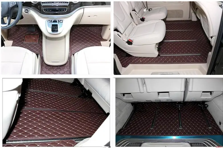 Custom full set car floor mats for Mercedes Benz Vito W447 2026-2014 7 8 seats Top quality Rugs waterproof carpets for Vito 2024