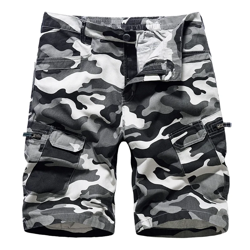 2023 New Summer Men Cotton Cargo Camouflage Shorts Men Clothing Casual Breeche Bermuda Beach Jogger Shorts Male Hot Dropshipping