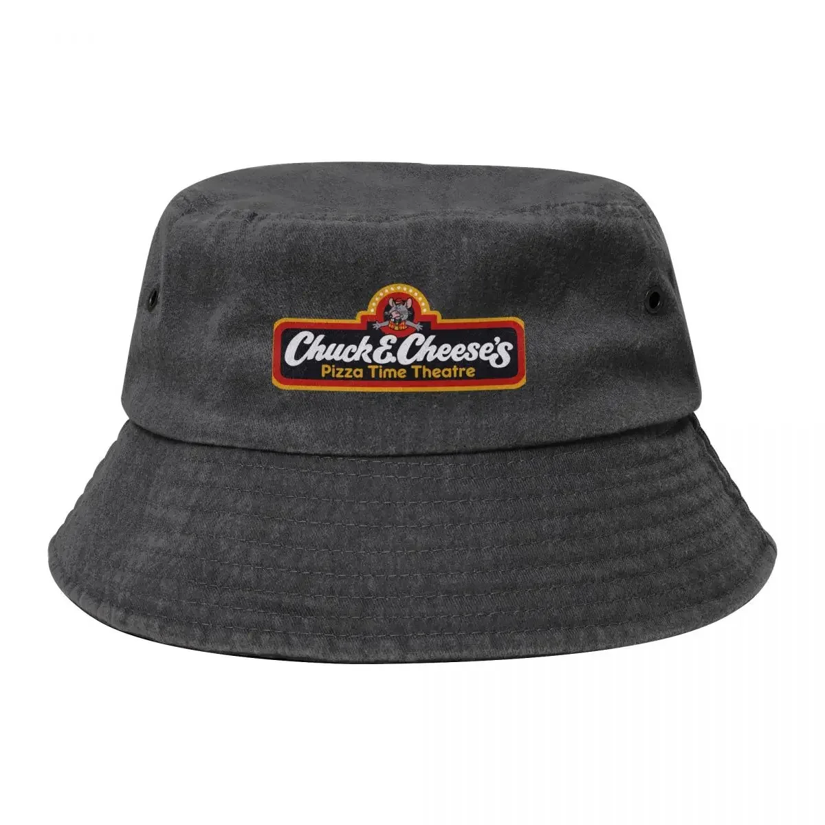 Early-to-Mid 80s Chuck E. Cheese's Pizza Time Theatre Logo Bucket Hat New In Hat Hat Man Luxury Girl'S Hats Men's
