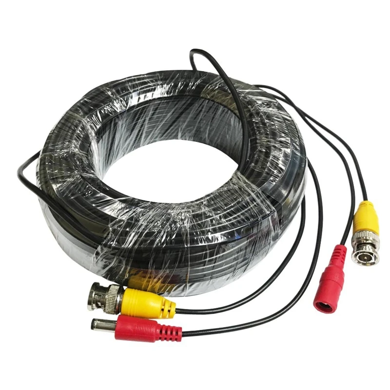 

090F CCTV камера камеры кабеля кабеля видеонаблюдения CCTV Power Wire BNC для Cord DVR Black