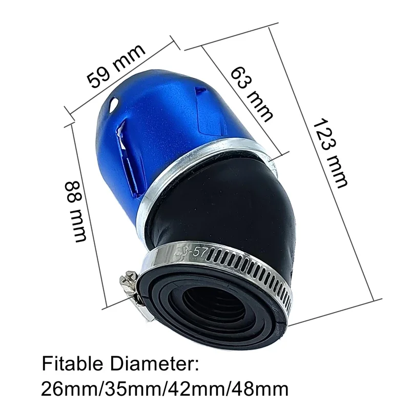 Motorcycle Aluminum Alloy 26mm/35mm/42mm/48mm Air Filter ATV Pit Dirt Bike Universal For Yamaha Honda Mushroom Head Air Intake