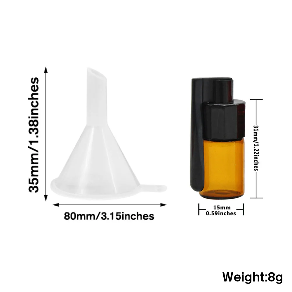 2/4 Stück 36 mm 51 mm Flaschenetui Glasflasche mit 1 Stück Funel Kunststoffabdeckung Aufbewahrungsflasche Wohnaccessoires Cooles Gadget für Männer – Detail 1