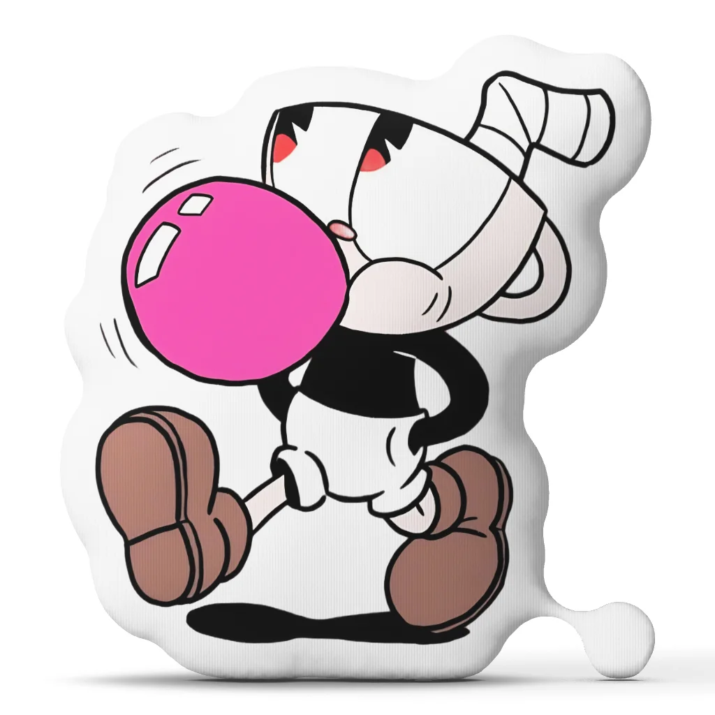 Cute Cartoon Cupheads Bubble Gum Funny Pillow Cushion Irregular Stuffed Throw Pillow Home Decor Gift Sofa Bed