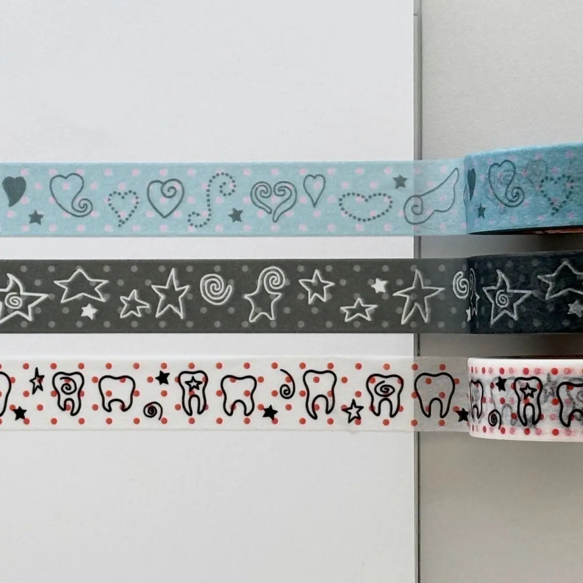 Koreanisches Ins-Style Niedliches Punkte-Stern-Zahnmuster Washi-Tape DIY-Schreibwaren für Scrapbook, Journal, Planer, Collage-Deko – Detail 9