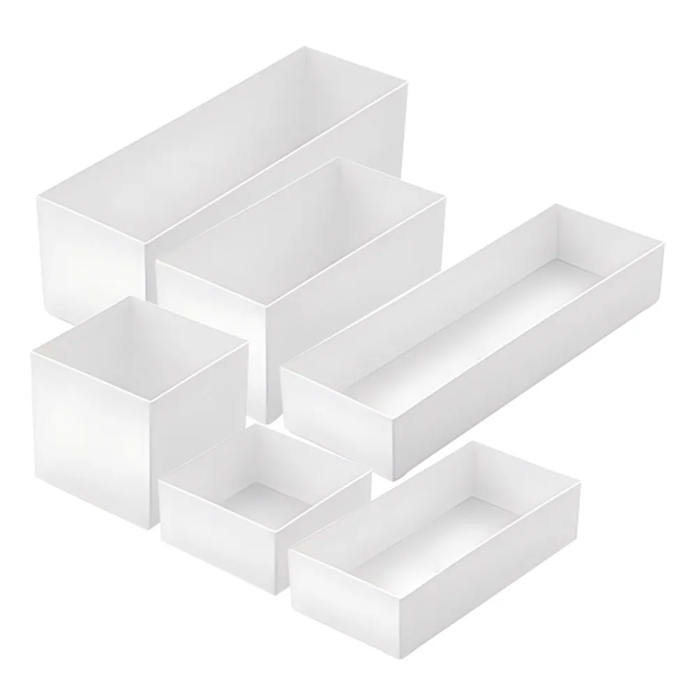 

Набор из 6 пластиковых органайзеров для кухонных ящиков: для столовых приборов, специй, палочек для еды, штабелируемый держатель для посуды с разделителями, материал ПП