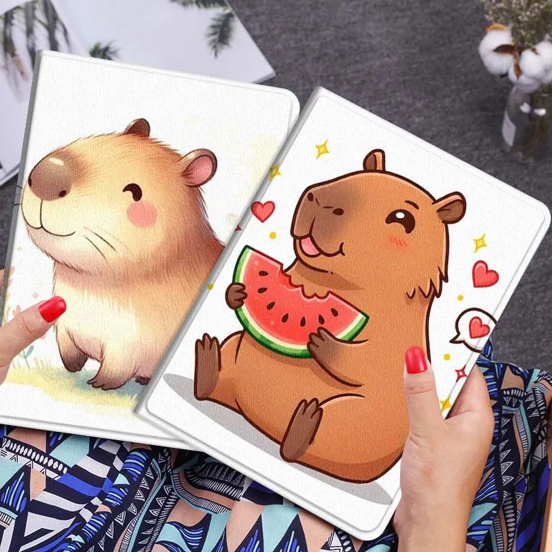 

Cute Capybara Watermelon Gift For Xiaomi Mi Pad Mini 4 5 6 7 SE Pro Plus Redmi Pad 2 SE 2025 8.8 11 Foldable Tablet Case