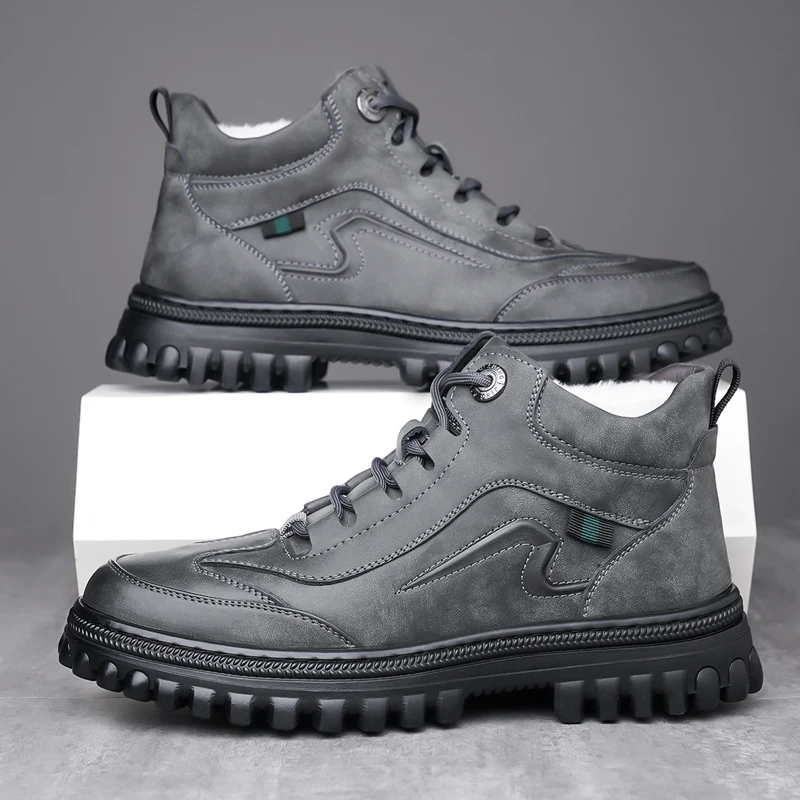 Men Boots 2026 New Winter Slippers Warm Men Shoes Waterproof Non-Slip Plush Sneakers Male tenis shoes Boots Men Sneakers Winter