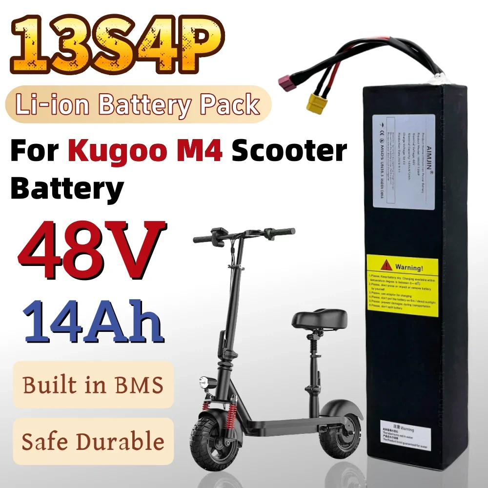 

48V 14000mAh 18650 13S4P Lithium Ion Battery Pack Suitable for Kugoo M4/M4Pro/MaxSpeed Electric Scooter Battery