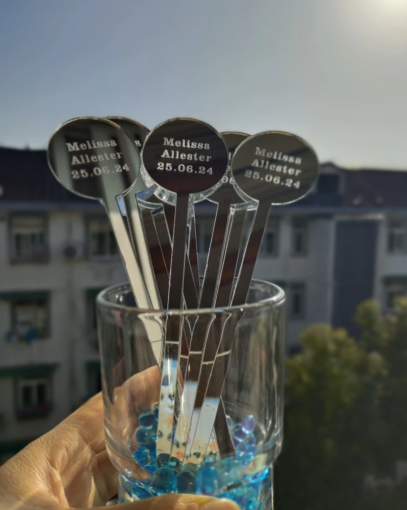 Personalised Drink Stirrers， Customized Name Wedding Party Seat Card， Baby Shower Birthday Decor，Beverage Cocktail Stirrer