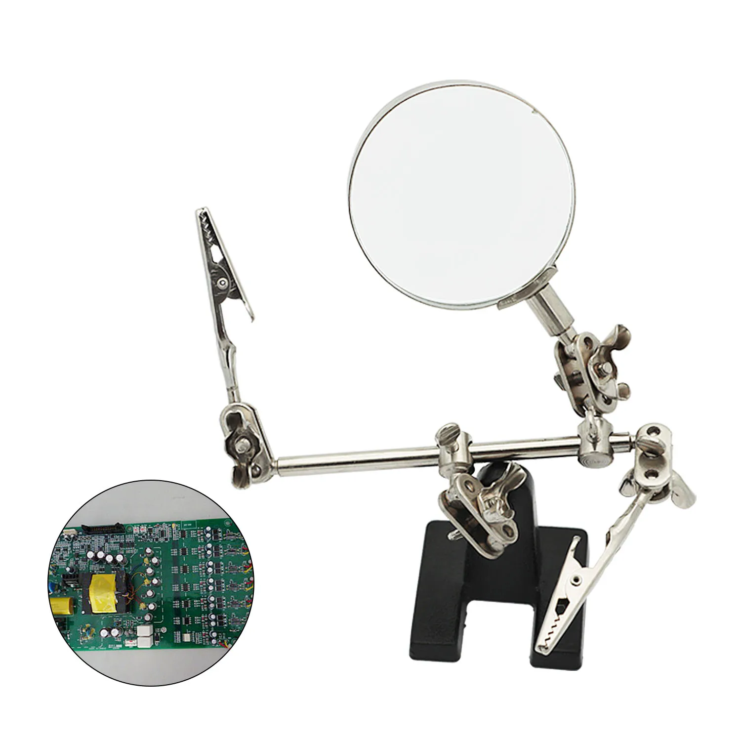 Helping Hands Magnifier with Dual Adjustable Alligator Clips in 2.5x Magnifying Glass Soldering Station Crafting Hobby Objects