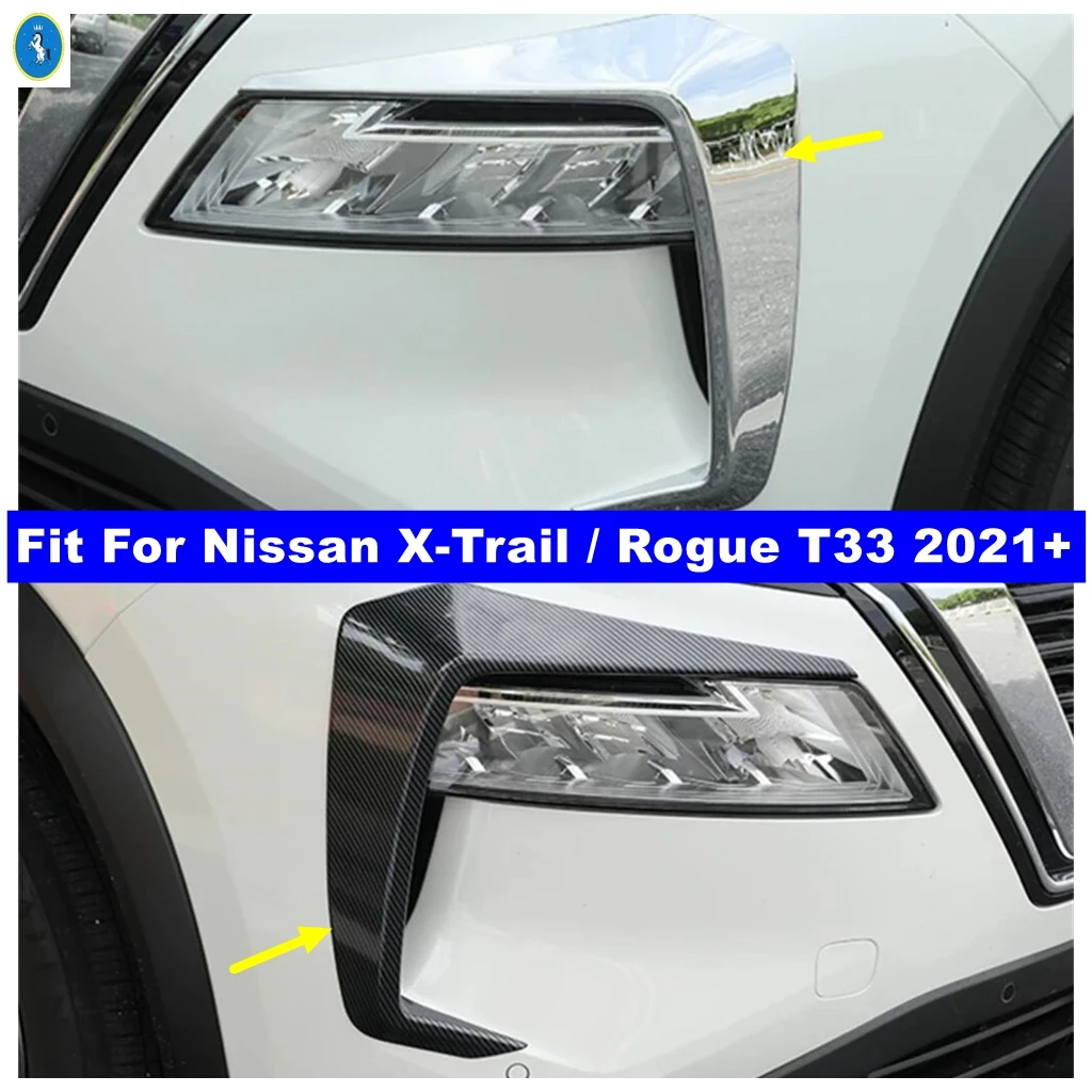 

ABS Car Front Head Lights Lamp Eyelid Eyebrow Cover Trim For Nissan X-Trail X Trail / Rogue T33 2021 - 2024 Exterior Accessories