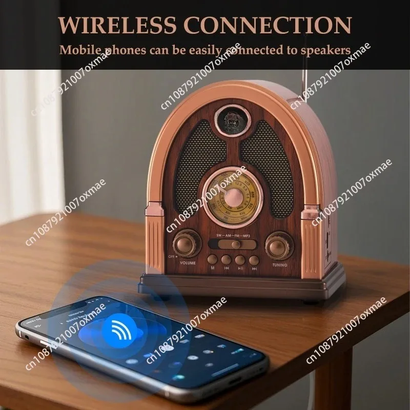 New retro desktop multi-function card U disk Bluetooth speaker, portable multi-band radio