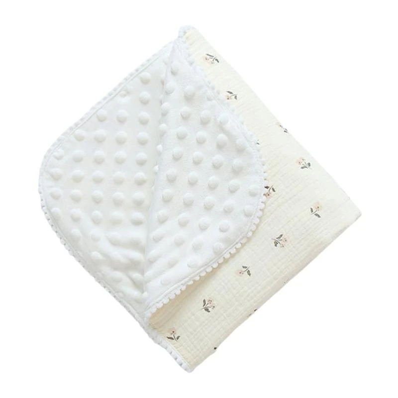مقدمة من القطن ودعم الصوف المنتشرة بطانيات تلقي البطانيات حديثي الولادة للجنسين 0-3 سنوات لحاف سوبر الحضانة بطانيات 4xBC