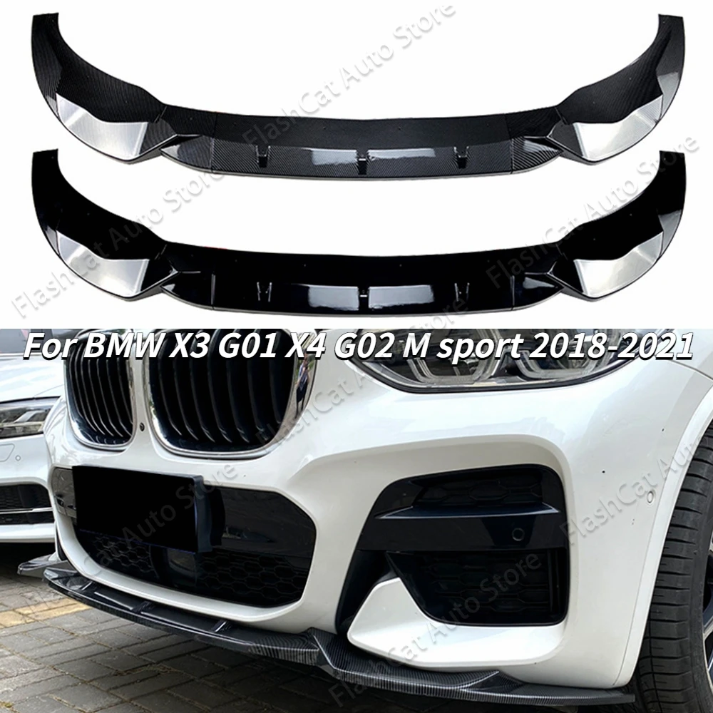 

For BMW X3 G01 X4 G02 M Pack Car Front Bumper Splitter Lip Spoiler 2018 2019 2020 2021 Tuning Diffuser Guard Body Kit Cover