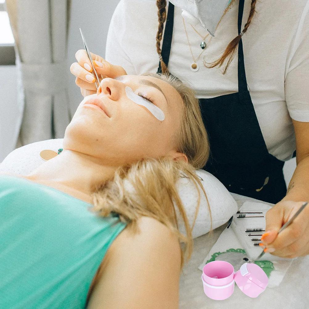 2 個まつげ接着剤収納ボックス大容量除湿プレストップデザインまつげエクステンション接着剤オーガナイザージャーコンテナ