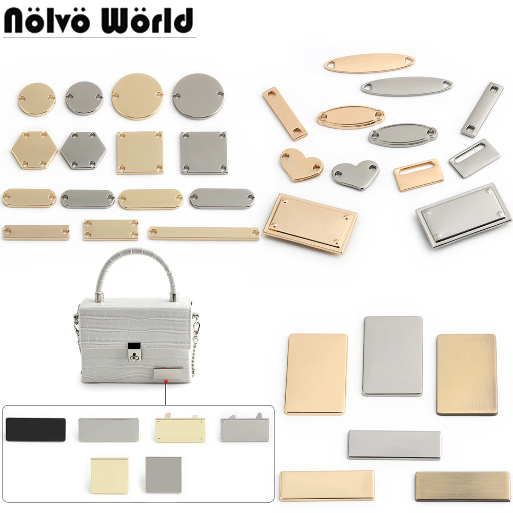 

10/30/50 шт. металлические заготовки для штамповки без логотипа с двумя отверстиями для изготовления ожерелий, браслетов, подвесок для сумок, бирок для одежды и обуви