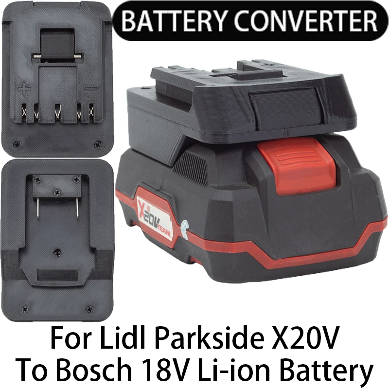 

Adapter for Bosch 18V Li-ion tools to Converts to Lidl Parkside X20V Li-ion battery adapter power tool accessories