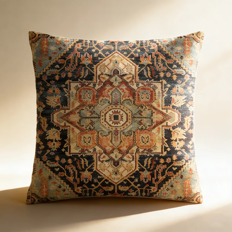 

1 Pc Vintage Boho Classical Ethnic Print Cushion Cover Pillow Cases Peach Skin Throw Pillowcase Couch Living Room Home Decor