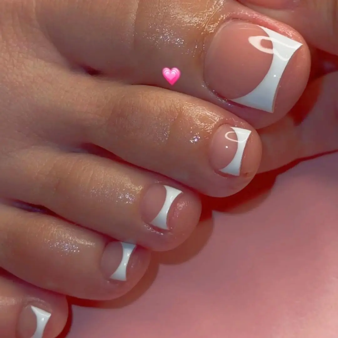 Instantly Upgrade Your Look With 24pcs-White French short square full-coverage false toe foot set